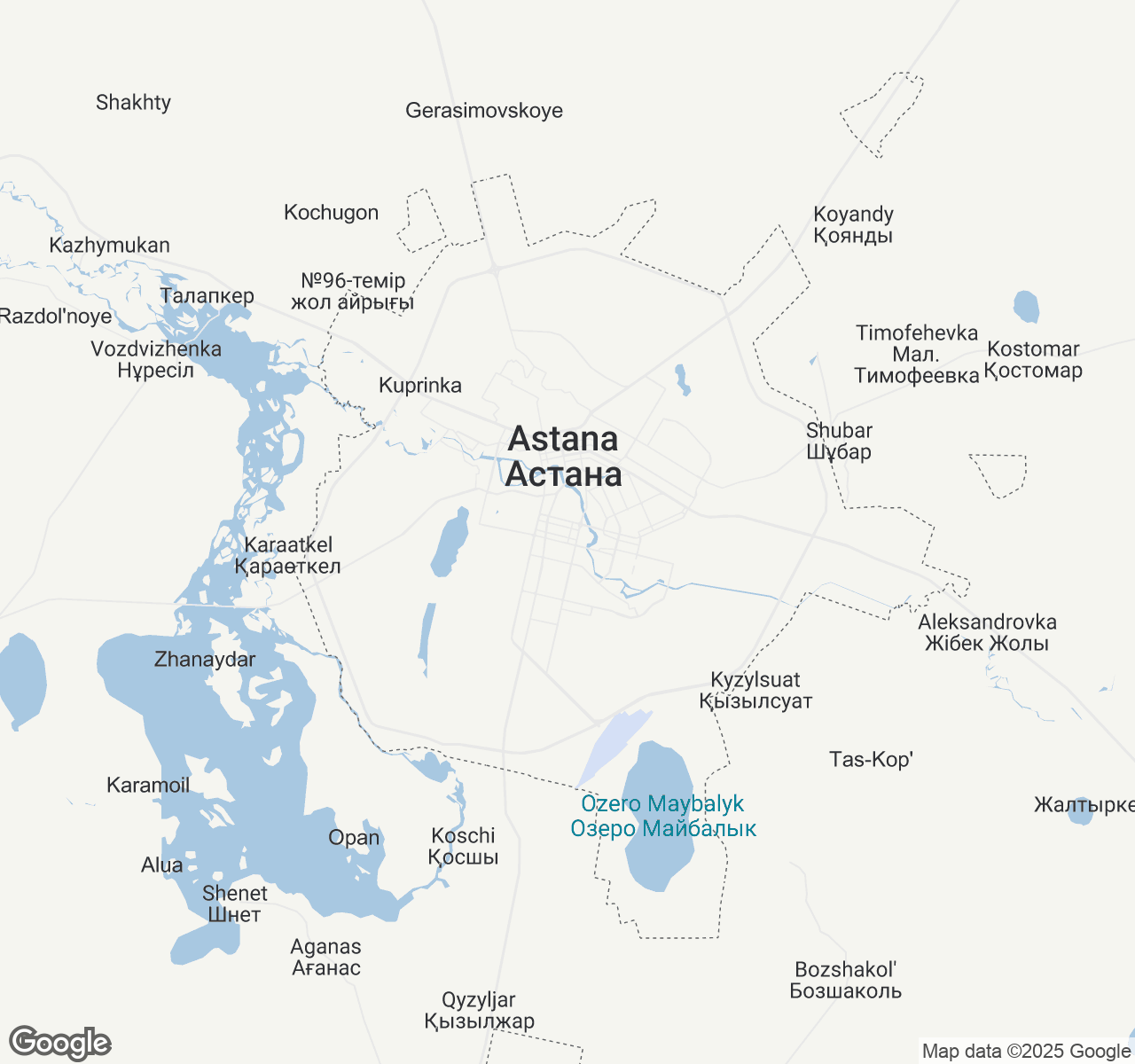 Map of Astana
