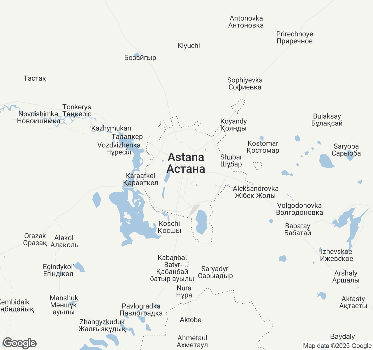 Map of Astana